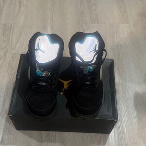 Jordan Kids Black and Blue Sneakers